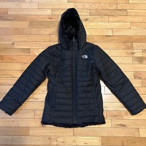 Kids black north face winter jacket